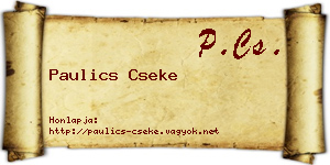 Paulics Cseke névjegykártya